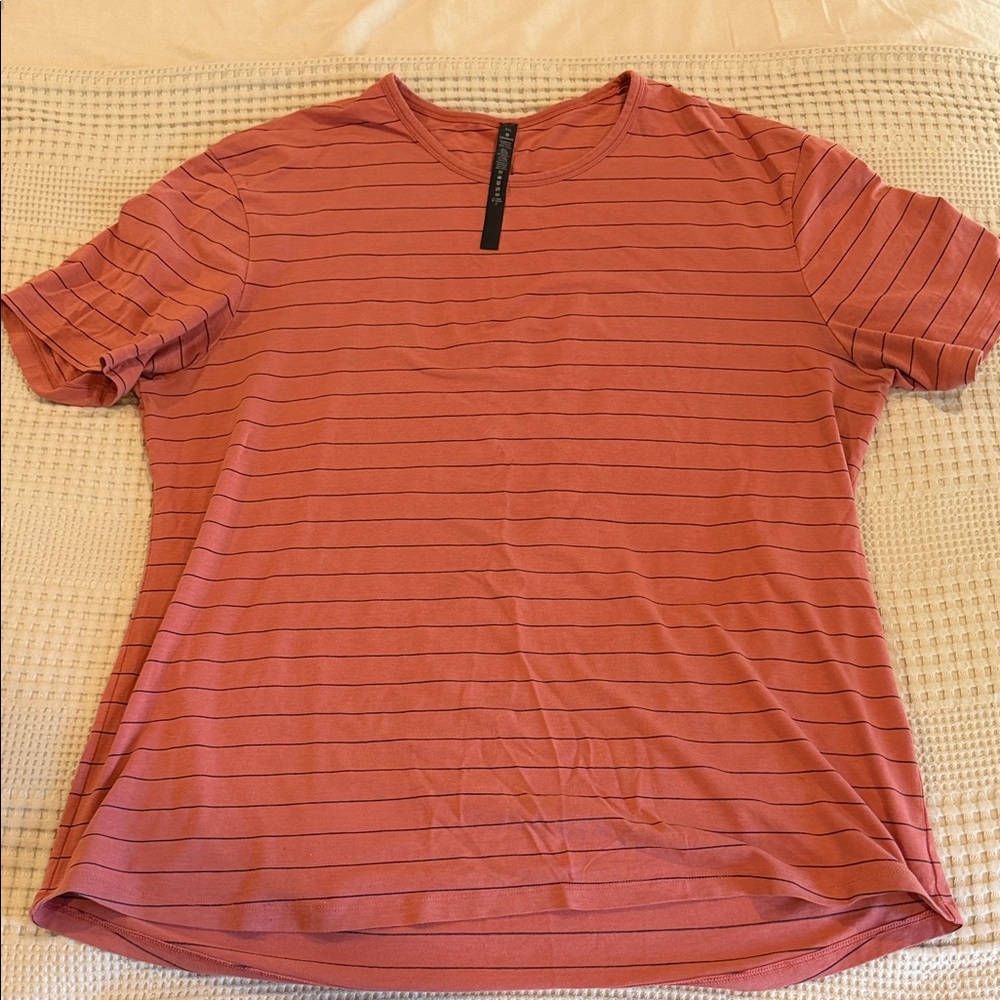 Lululemon Athletica Coral Striped Tee
